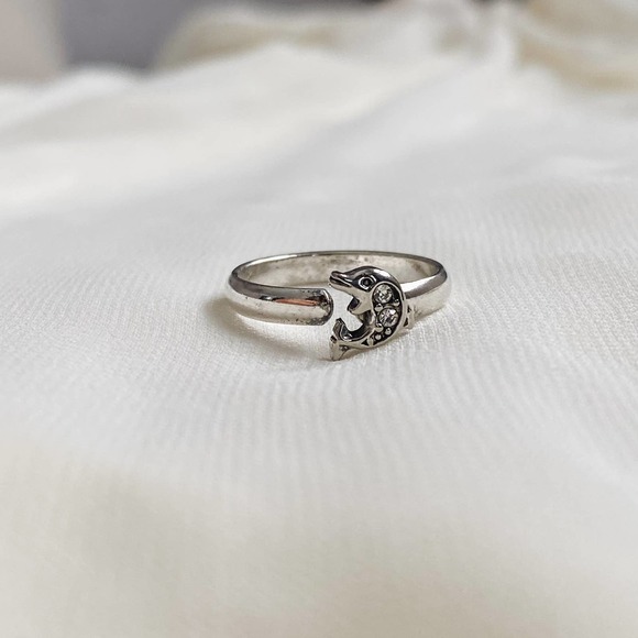 VTG Silver Dolphin CZ Diamond Ring - Picture 10 of 10